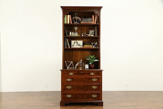 Traditional Vintage Lateral File & Library Bookcase Signed Widdicomb #32478 photo