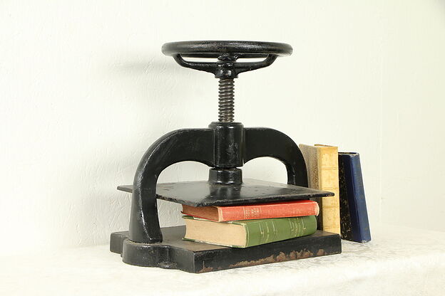 Iron Antique Bookbinder Book Press, 10 x 12 1/2 #32711 photo