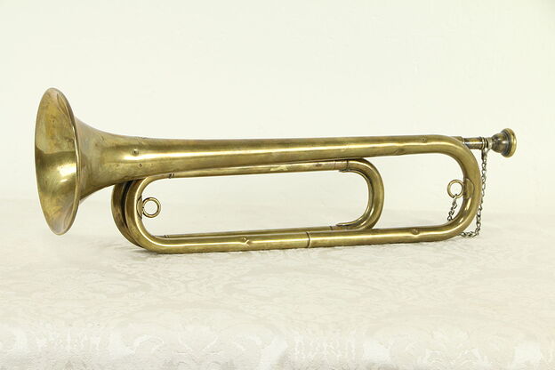 Brass Antique Military Bugle Horn, US Regulation, Bohemia #32952 photo