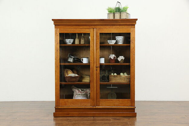 Country Pine Antique Bookcase or Kitchen Pantry Cupboard or Cabinet #30240 photo