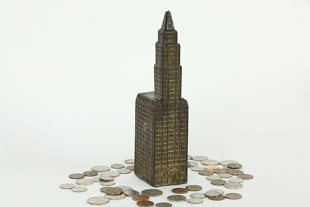 Woolworth Building Antique Iron Coin Bank #34492 photo