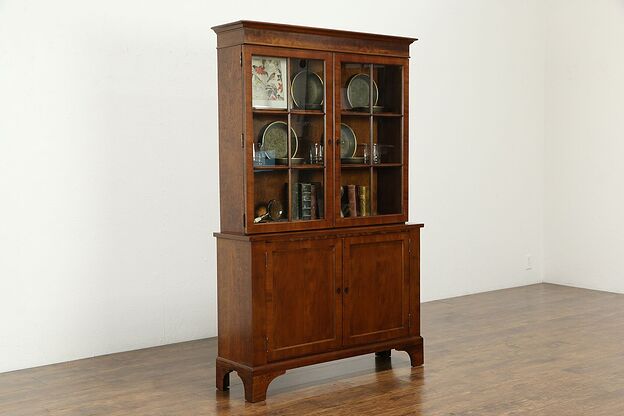 Traditional Cherry Vintage Bookcase or China Cabinet #34654 photo