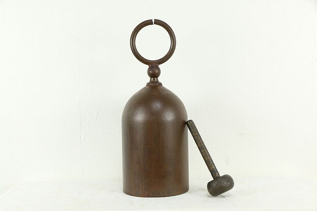 Chinese Style Vintage Iron Bell & Wooden Hammer #35141 photo