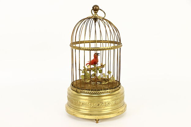 Singing Bird in Cage Antique Automaton, Ken D Karl Griesbaum Germany #35813 photo