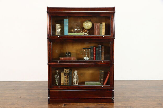Arts & Crafts Mission Antique 3 Stack Office or Library Bookcase, Macey #36754 photo