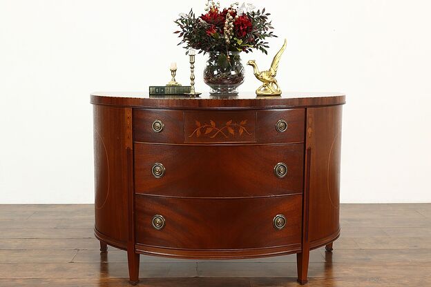 Traditional Federal Design Vintage Demilune Half Round Chest Hall Console #37546 photo