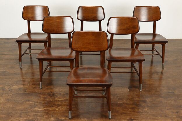 Set of 6 Midcentury Modern Vintage Dining or Office Chairs, Sjöström #39418 photo