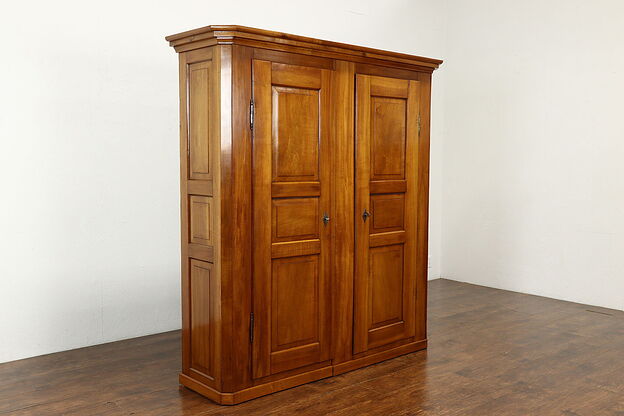 Cherry Antique French Armoire, Closet or Wardrobe Cabinet #38050 photo