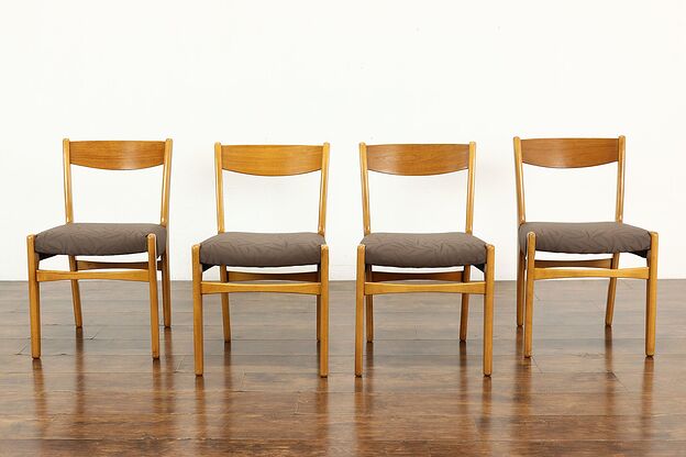 Set of 4 Midcentury Modern Vintage Dining or Office Chairs New Upholstery #38770 photo