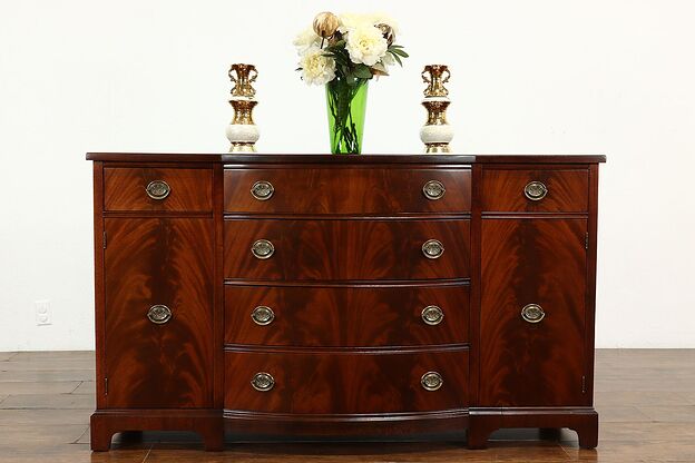 Traditional Federal Style Mahogany Vintage Sideboard, Server or Buffet #40042 photo
