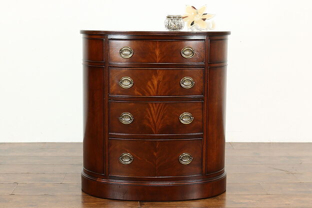 Traditional Georgian Vintage Mahogany Demilune, Hall Chest or Console #39535 photo