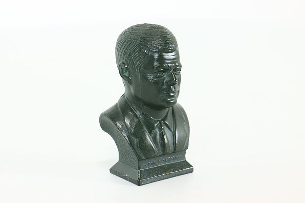 John. F. Kennedy Vintage Verdigris Bust Miniature Statue #40754 photo