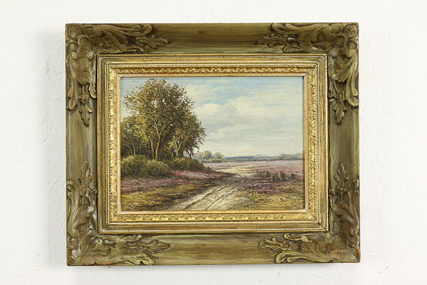 A Forest & Winding Path Vintage Original Oil Painting, Rupprecht 17" #40626 photo