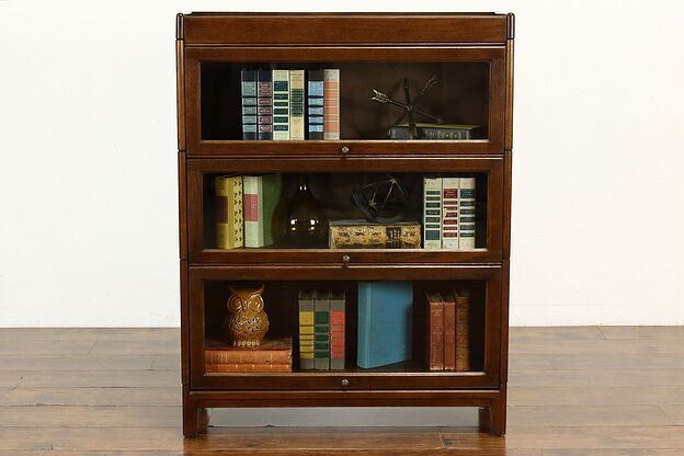 Craftsman Antique Mission Oak 3 Stack Office or Library Bookcase GRM #40671 photo