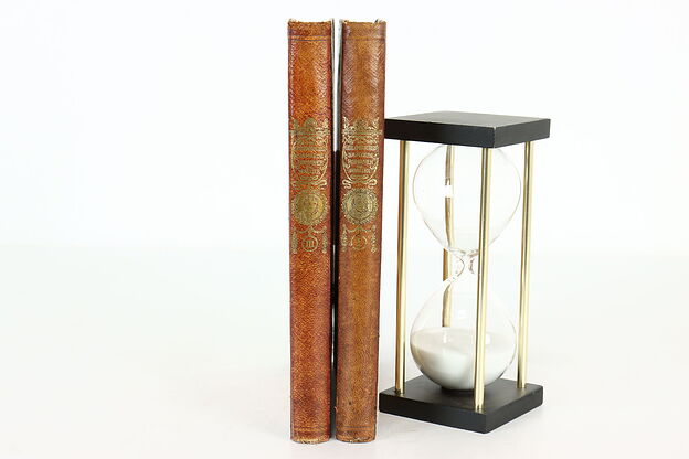 Pair of Leatherbound Antique 1912 Danish Books, Gyllembourg #40450 photo
