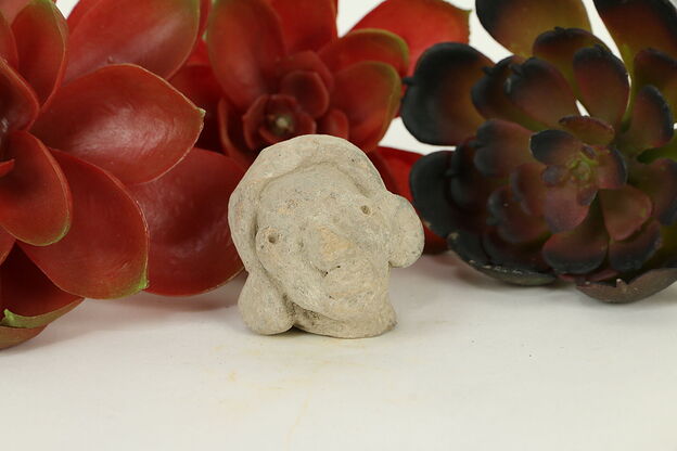 Pre-Columbian Mayan Style Miniature Terracotta Red Clay Head Age Unknown #41809 photo