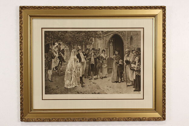 Impediment to Wedding Party Antique Victorian Engraving, Glindoni 44" #41601 photo