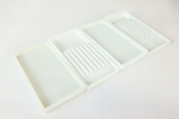 Set of Four Antique Milk Glass Dental Trays, Two Rivers WI #42241 photo