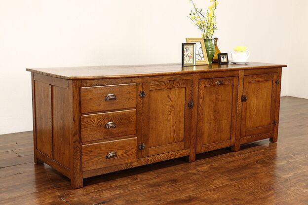 Farmhouse Antique Country Store Kitchen Pantry Counter, Bar, TV Console #42054 photo