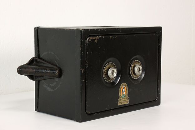 Industrial Salvage Antique Iron Combination Lock Wall Safe, Murphy Bed Co #41453 photo