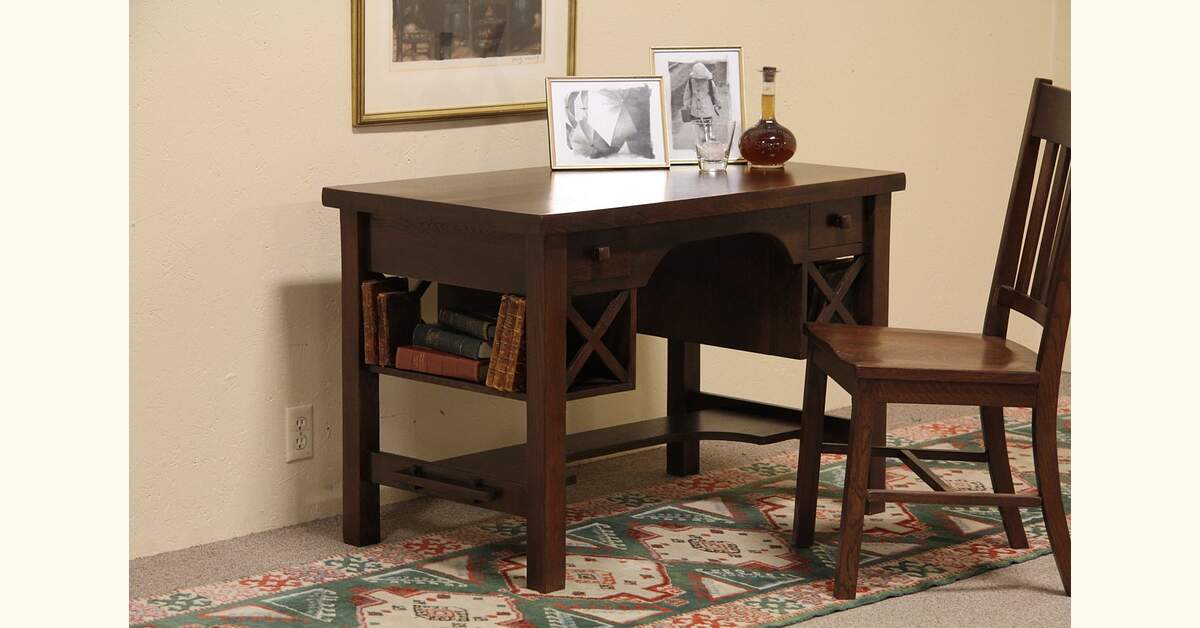 Library Writing Desk Arts & Crafts Mission Oak Writing Desk Library Table