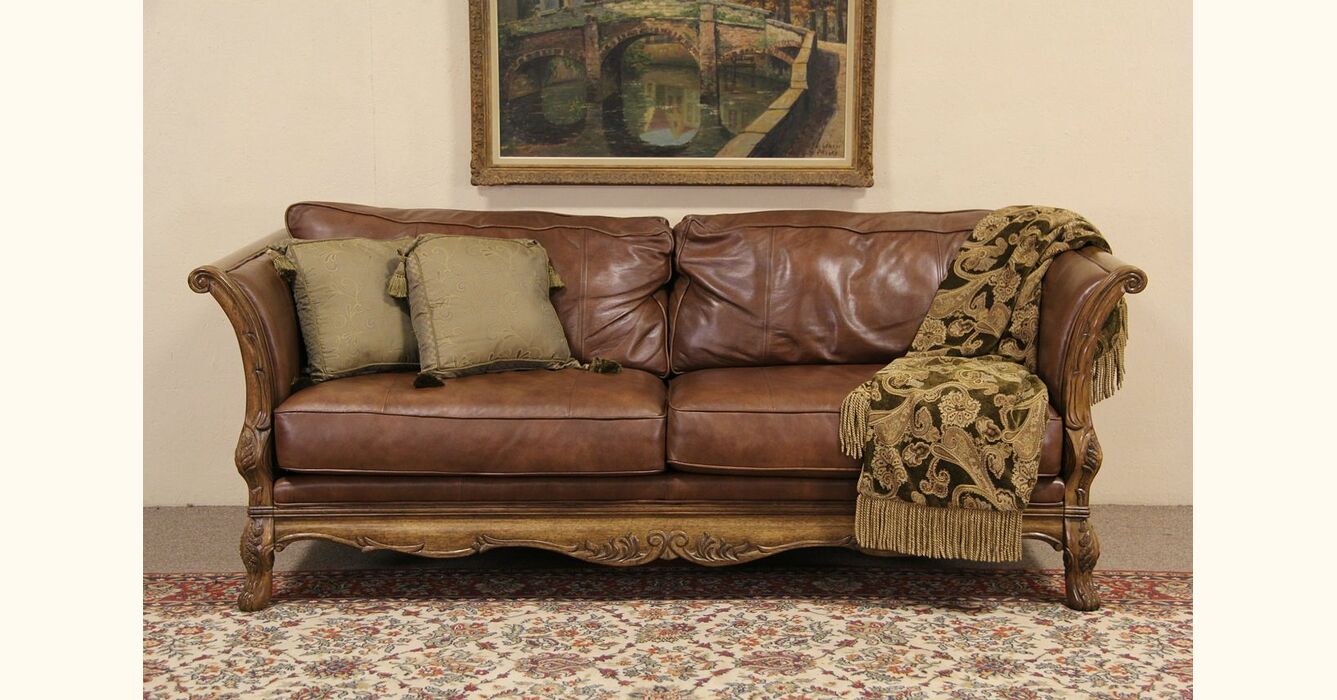 Bernhardt leather loveseat sales