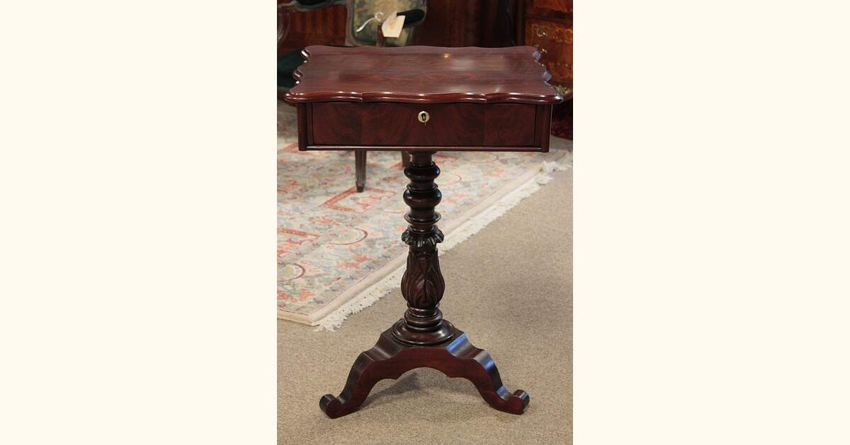 Empire Mahogany Sewing or Needlework Table 1830s