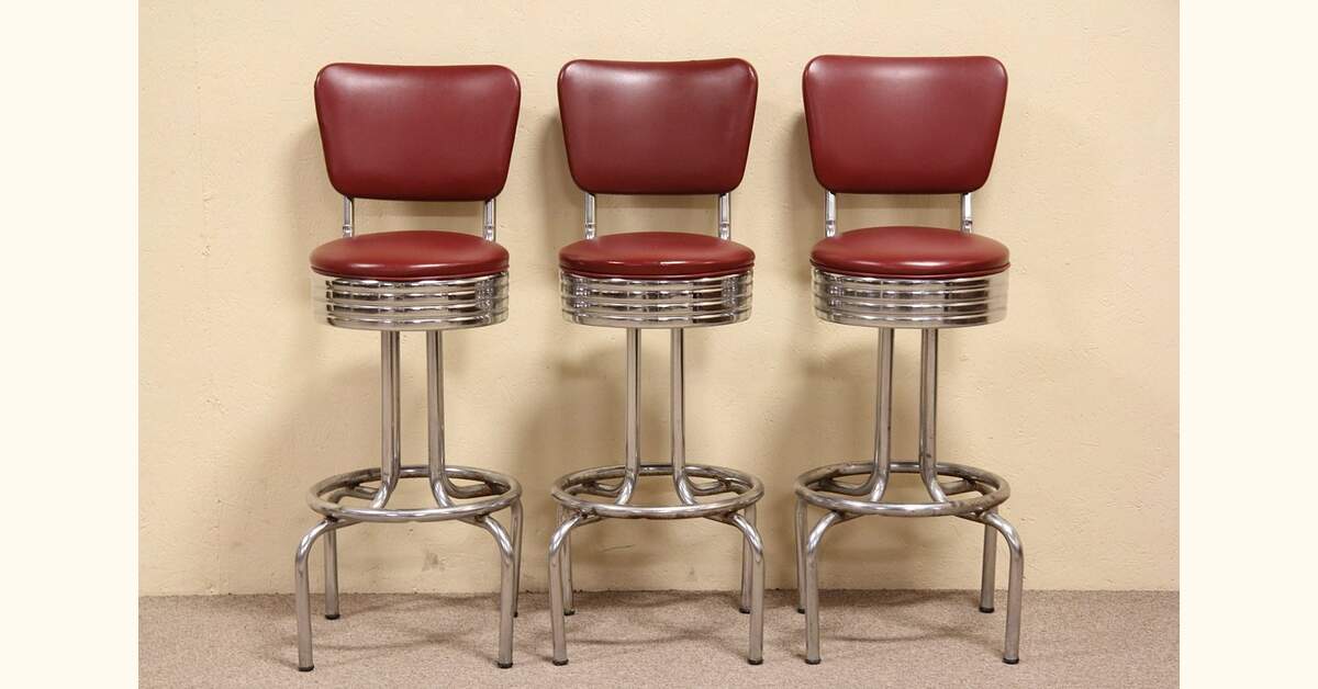 Rétro VTG 60s Counter Bar Stool Perfect‼️ st2910chr.jpg