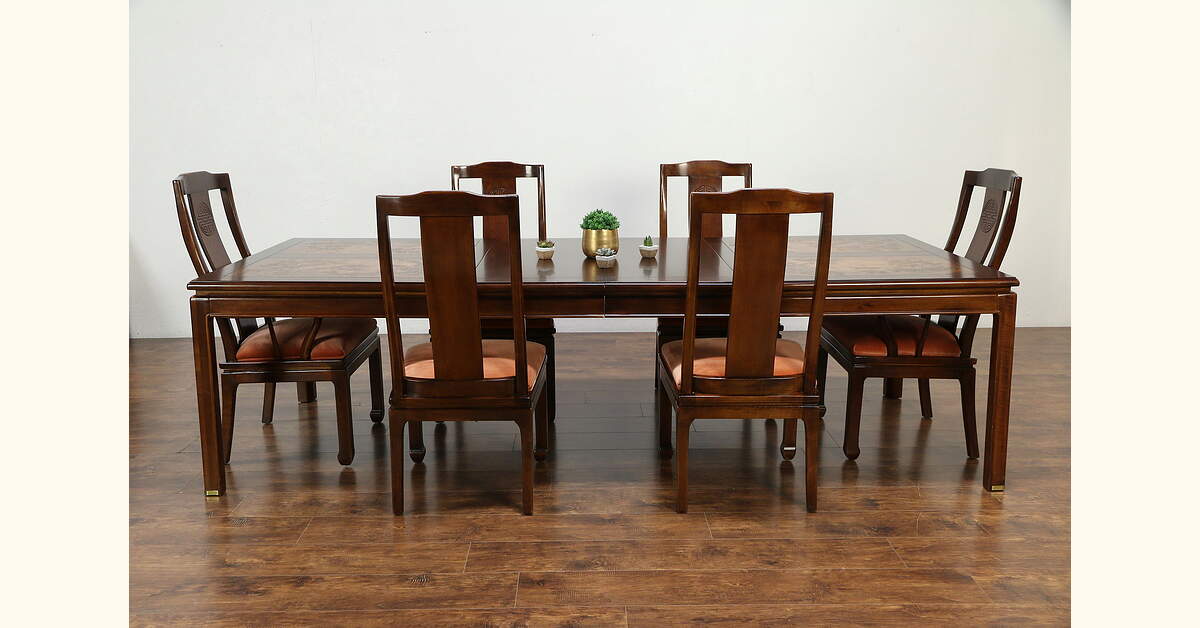 Oriental Dining Room Sets Chinese Carved Vintage Dining Set - Main Image