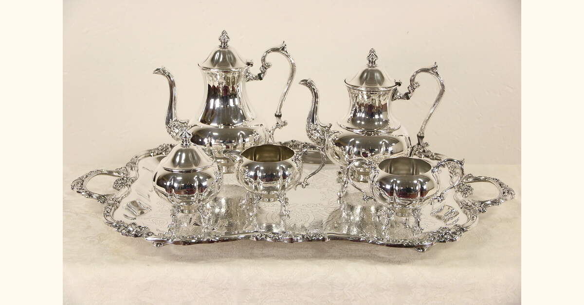 Sheridan Signed 1950's Vintage 6 Pc.Silverplate Tea & Coffee