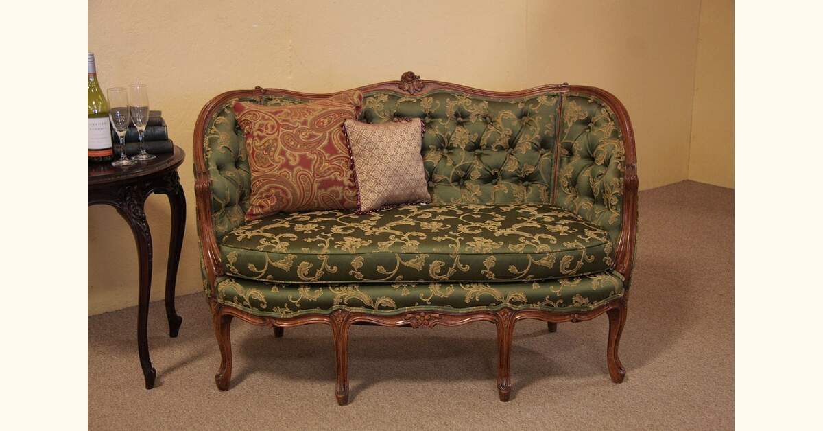 Carved French Style Settee or Loveseat