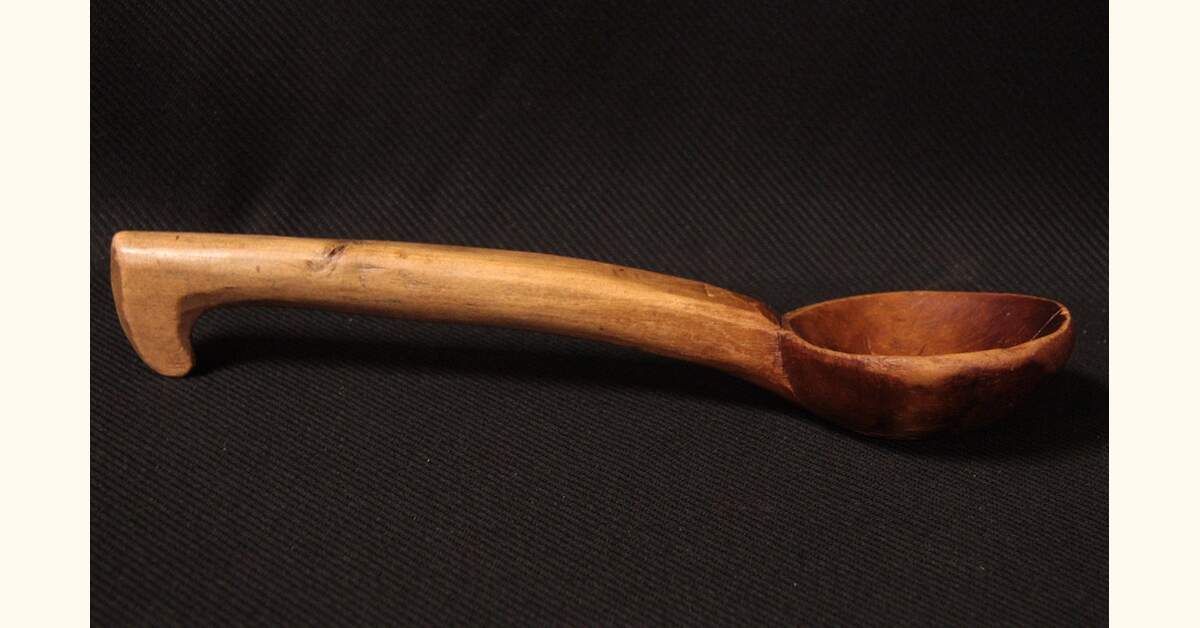 Carved Antique Wooden Dipper or Spoon