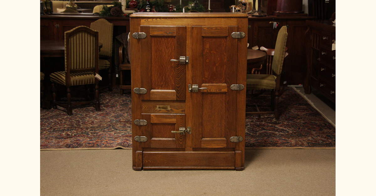 Leonard Oak Ice Box Refrigerator 1921