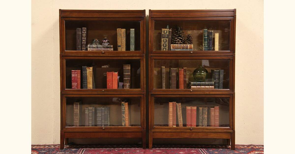 Pair of Macey Stacking Lawyer or Barrister Antique 1915 Bookcases