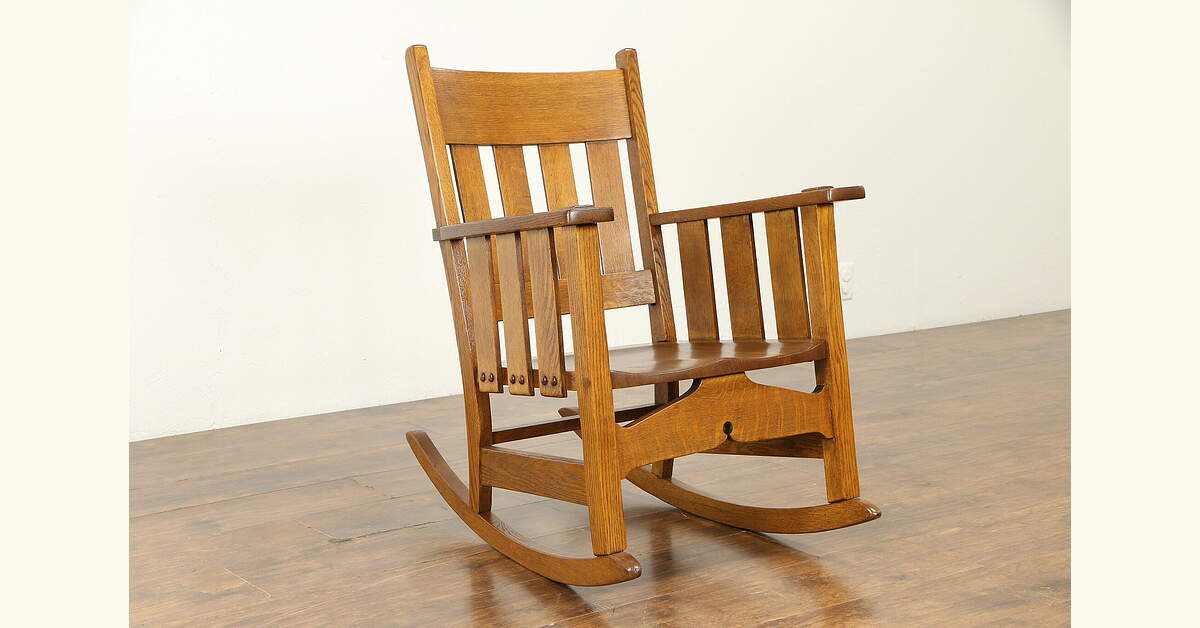 Craftsman Rocker Arts & Crafts Mission Oak Antique Craftsman Rocker or Rocking Chair