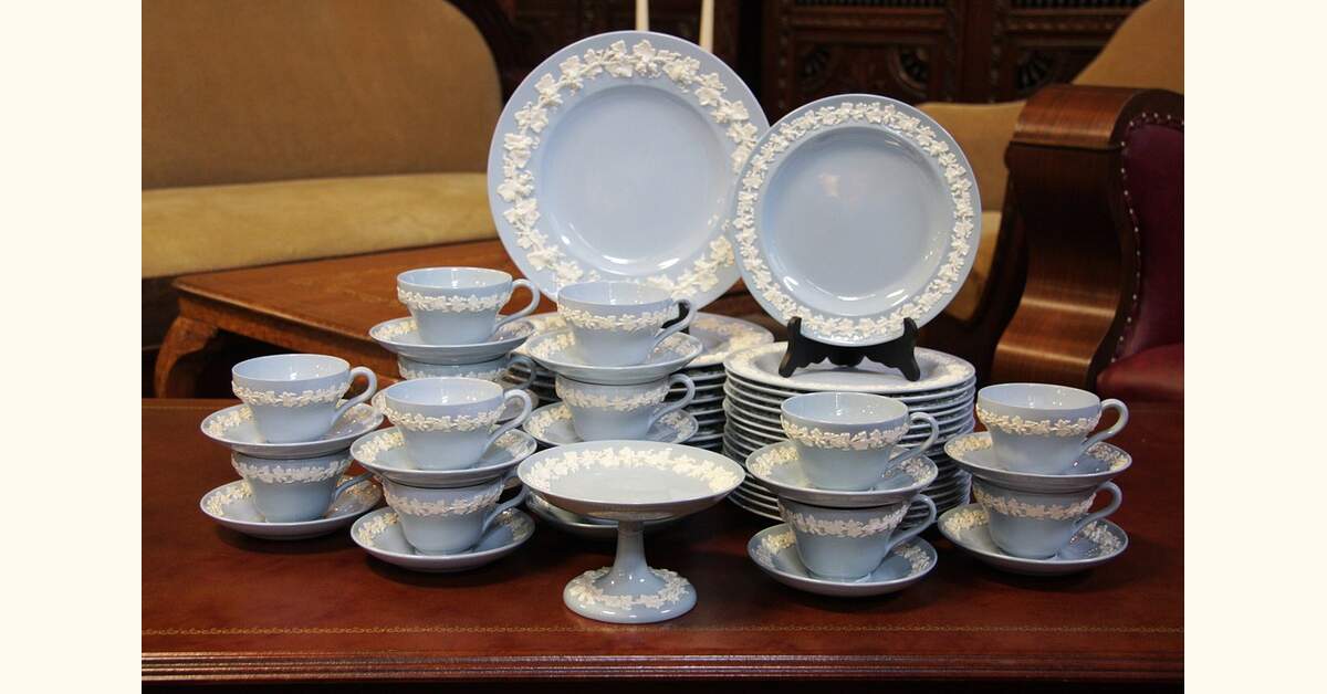 Wedgwood Queensware Lavender or Blue and White China