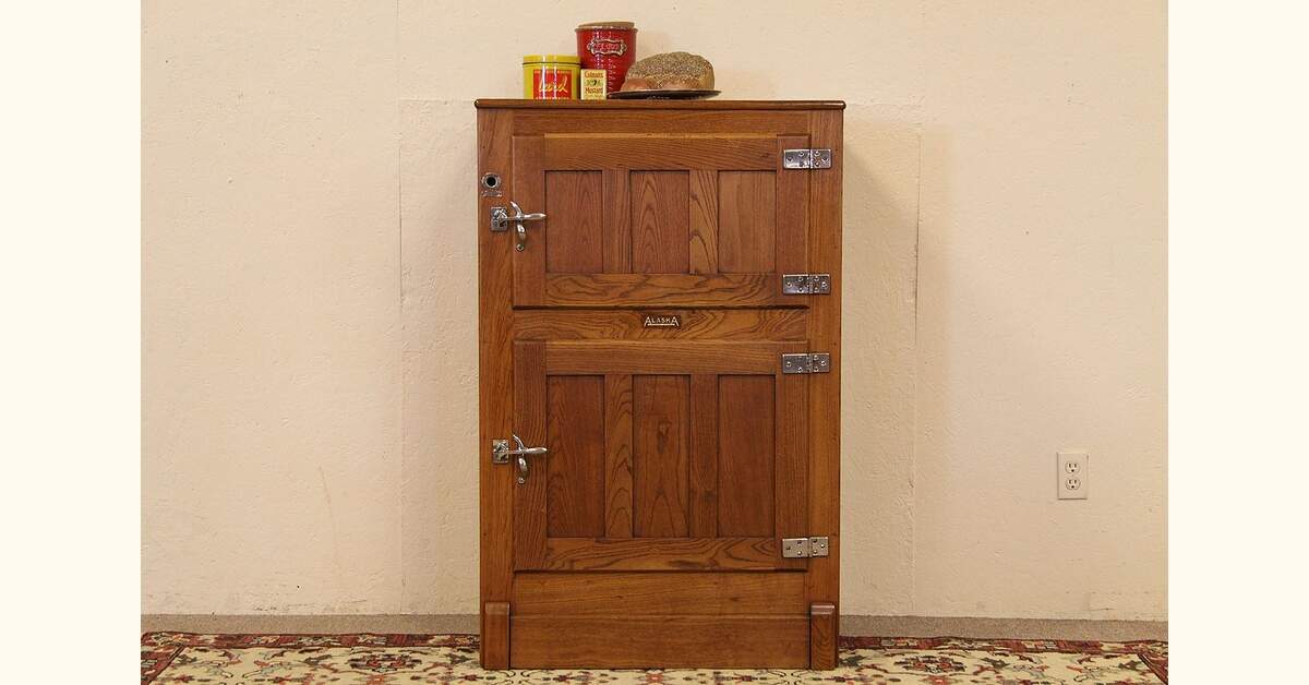 Victorian Oak Alaska Antique Ice Box