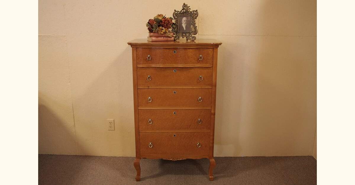 Birdseye Maple Antique Tall Chest