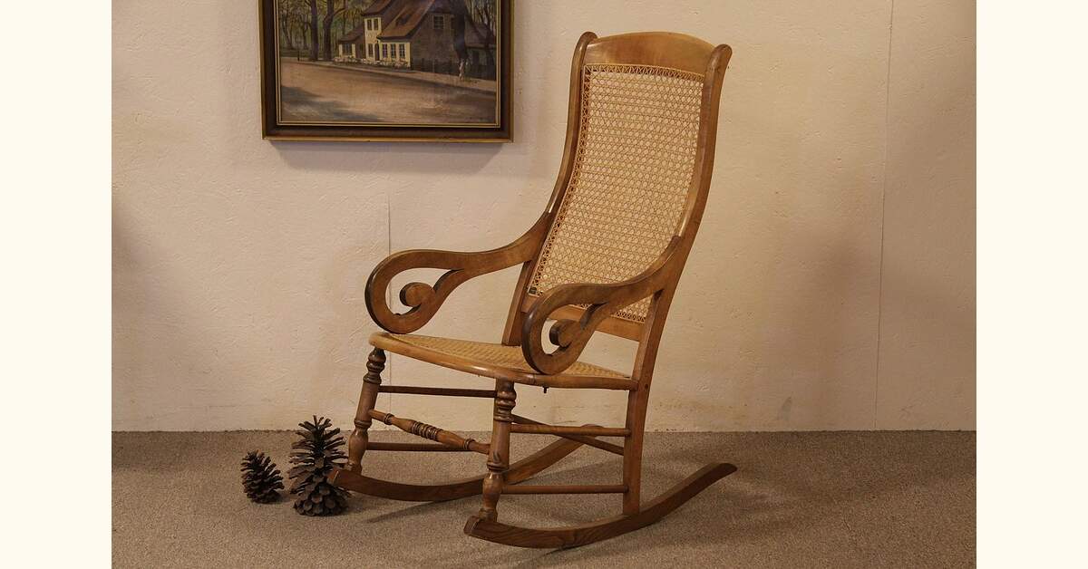 Victorian Caned Lincoln Rocker