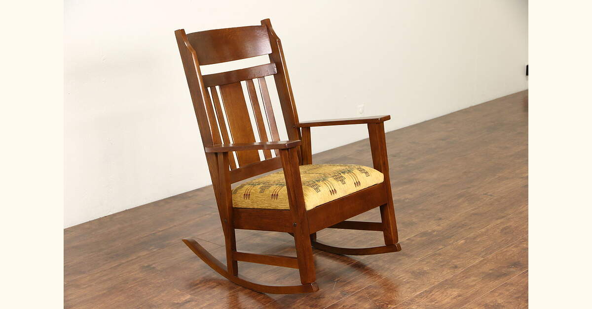 Craftsman Rocker Arts & Crafts Mission Oak 1905 Antique Rocker Craftsman Rocking Chair