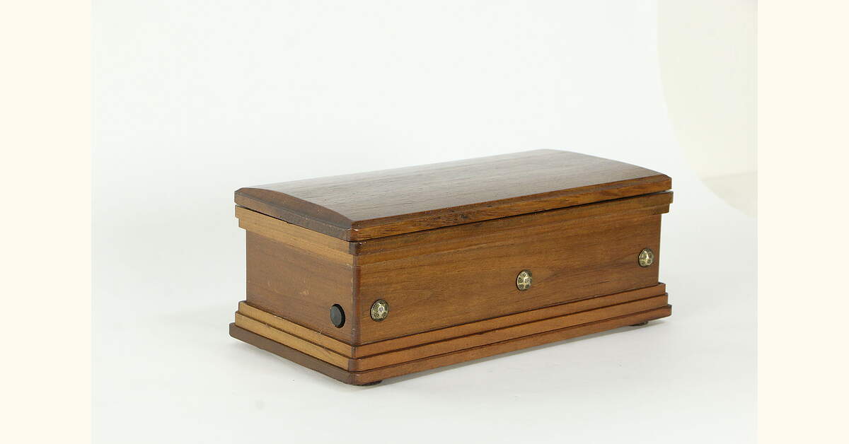 Walnut Casket Cigarette Dispenser, Funeral March Music Box