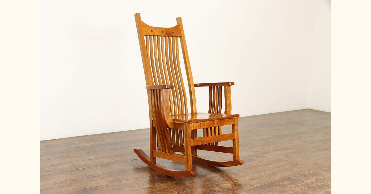 Craftsman Rocker Craftsman Rocker Cherry Artisan Rocking Chair, Erving Millwork, 1985