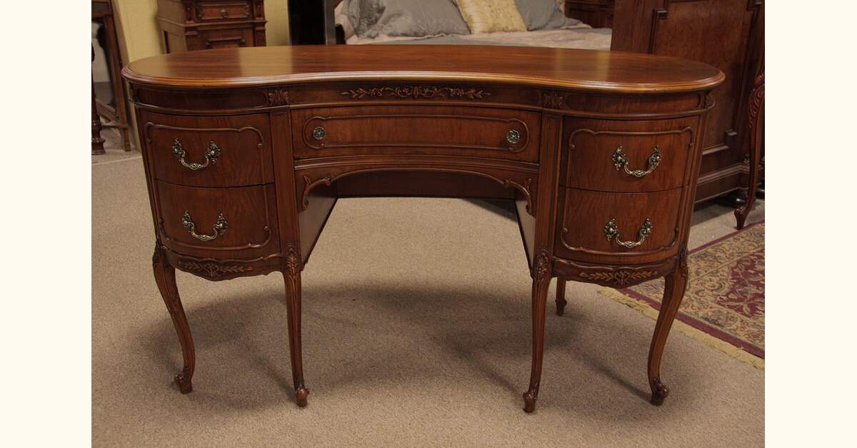 Carved Kidney Writing Desk, 1930