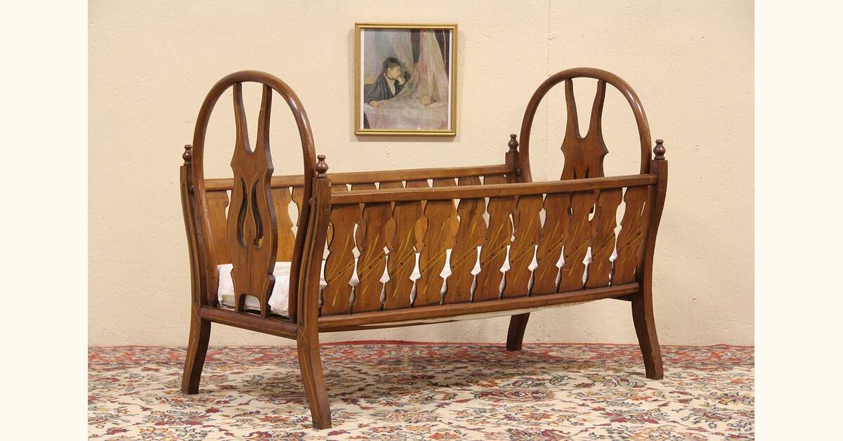 Victorian 1890 Antique Baby Bed or Crib