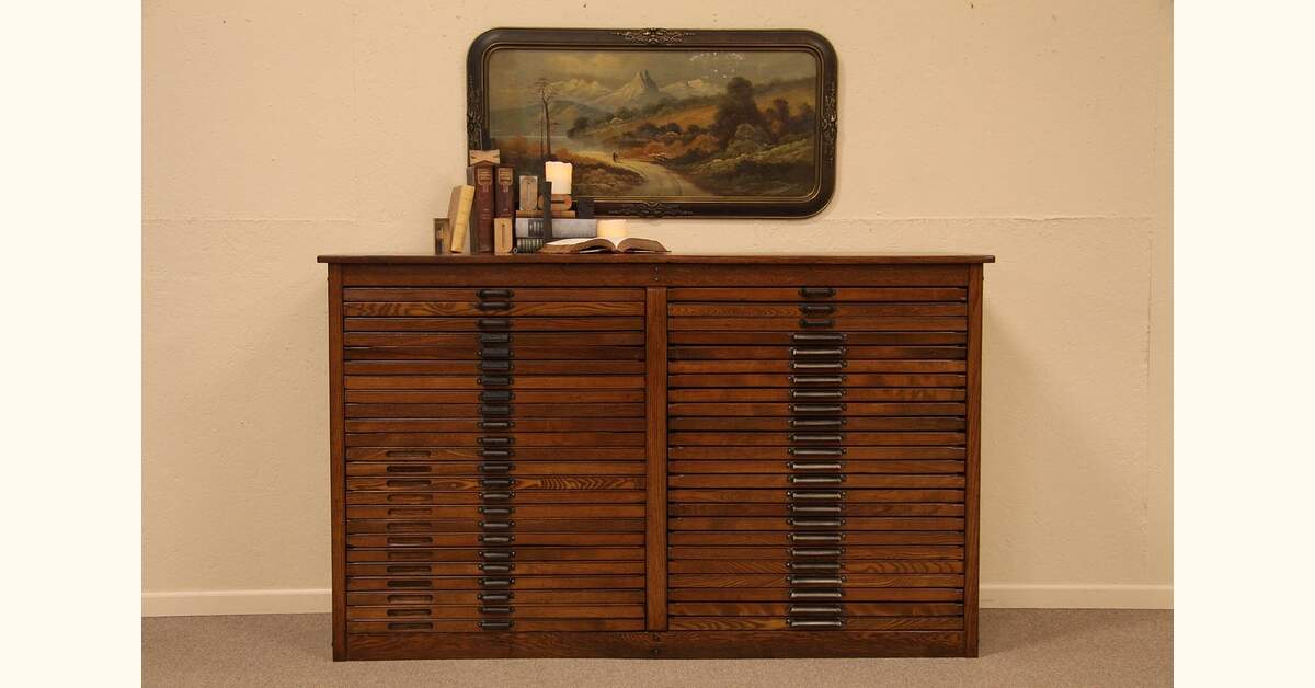 Printer's 48 Drawer Type Cabinet or Counter