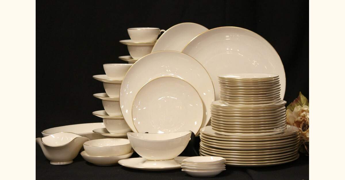 Lenox Olympia Gold Rim China for 12, Serving Pieces