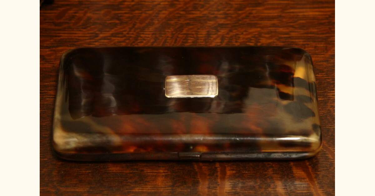 tortoise shell cigarette case Tortoise Shell Antique Cigarette or Cigar Case