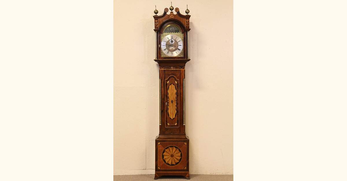 Sheraton Tall Case Clock, Rosewood c 1825