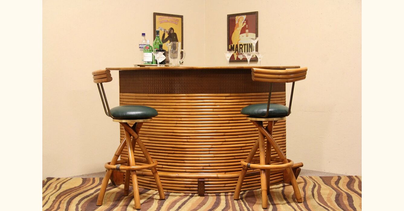 1950s ビンテージ  Bamboo  Restaurant Ware Vintage Bamboo Dining Table, 1950s | Chairish