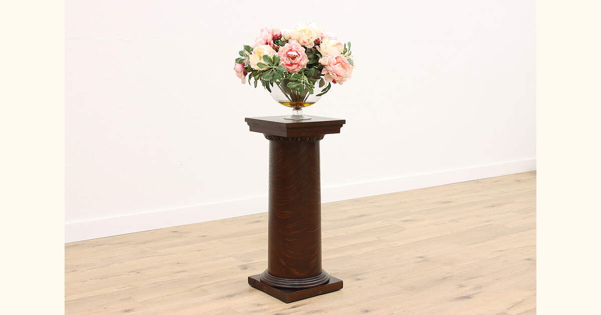 Victorian Antique Large Oak Pedestal, Plant or Sculpture Stand